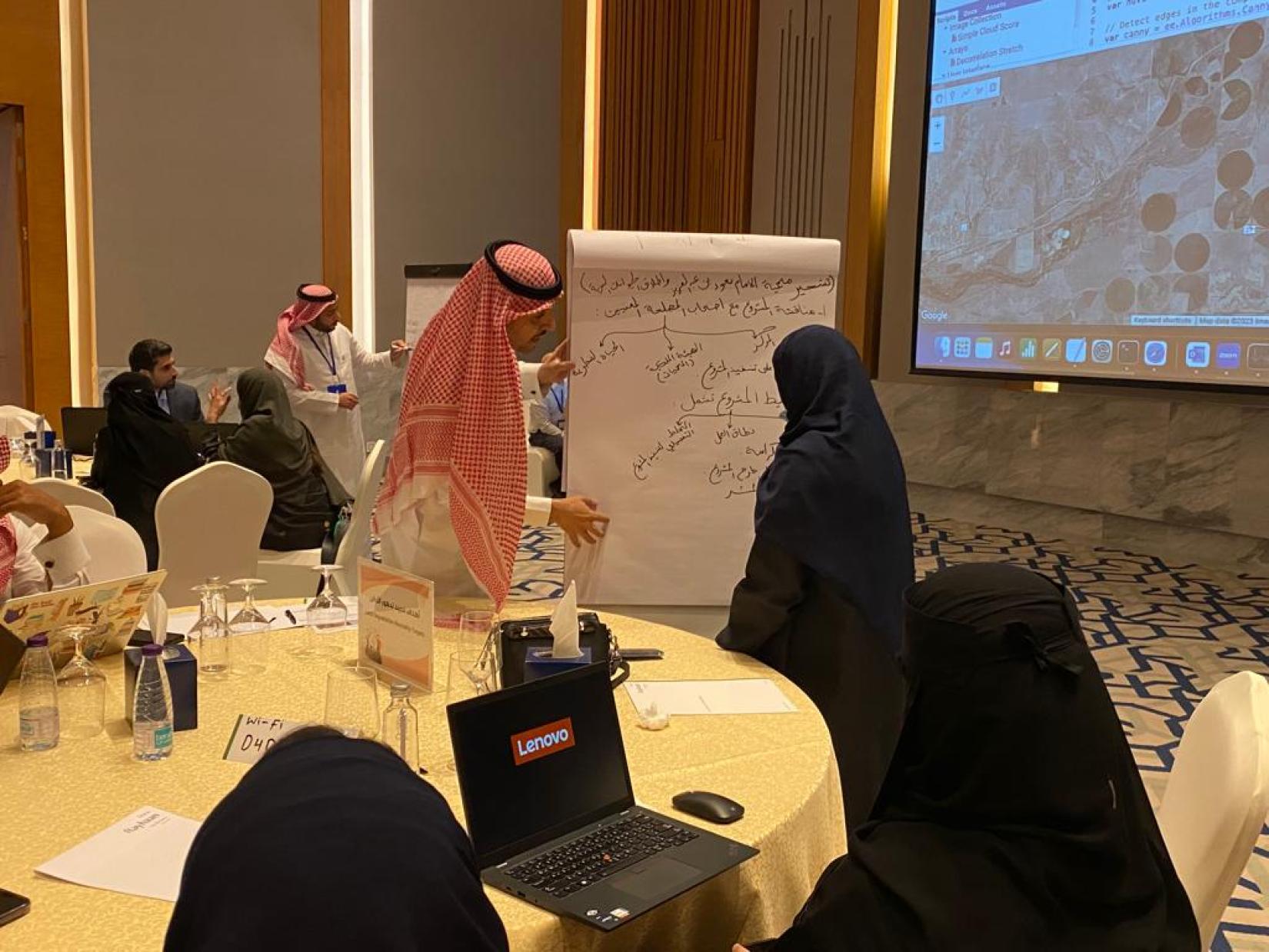 Photo a brainstorming session at the workshop
